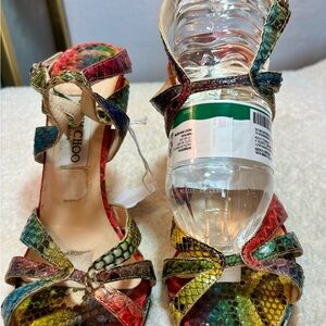 Jimmy Choo Multicolor Snakeskin Strappy Sandals